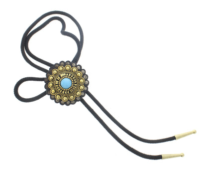 47mm Turquoise Sunburst Bolo, 36" cord, made in USA, each