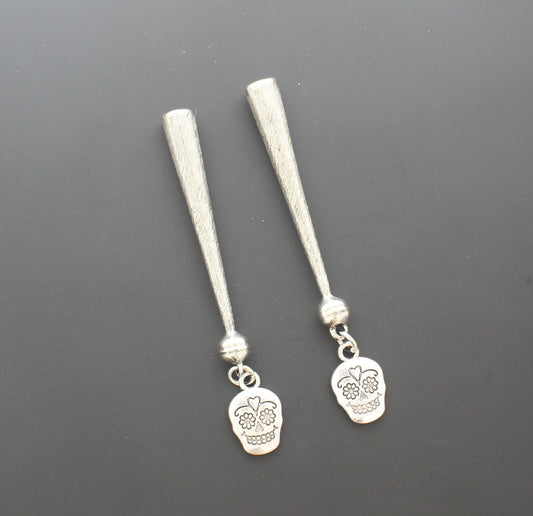 77mm Sugar Skull Bolo Tie Tips, made in USA, 1 pair