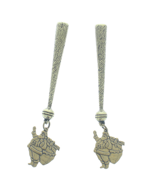 84mm Santa Claus Bolo Tie Tips, Brass, made in USA, 1 pair