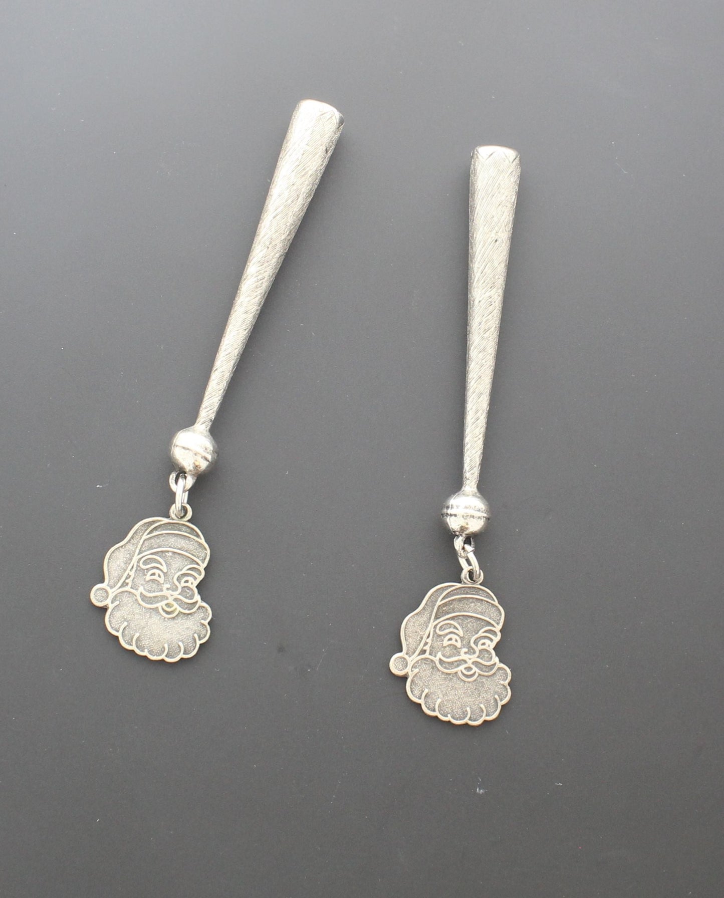 83mm Santa Claus Bolo Tie Tips, Silver, made in USA, 1 pair