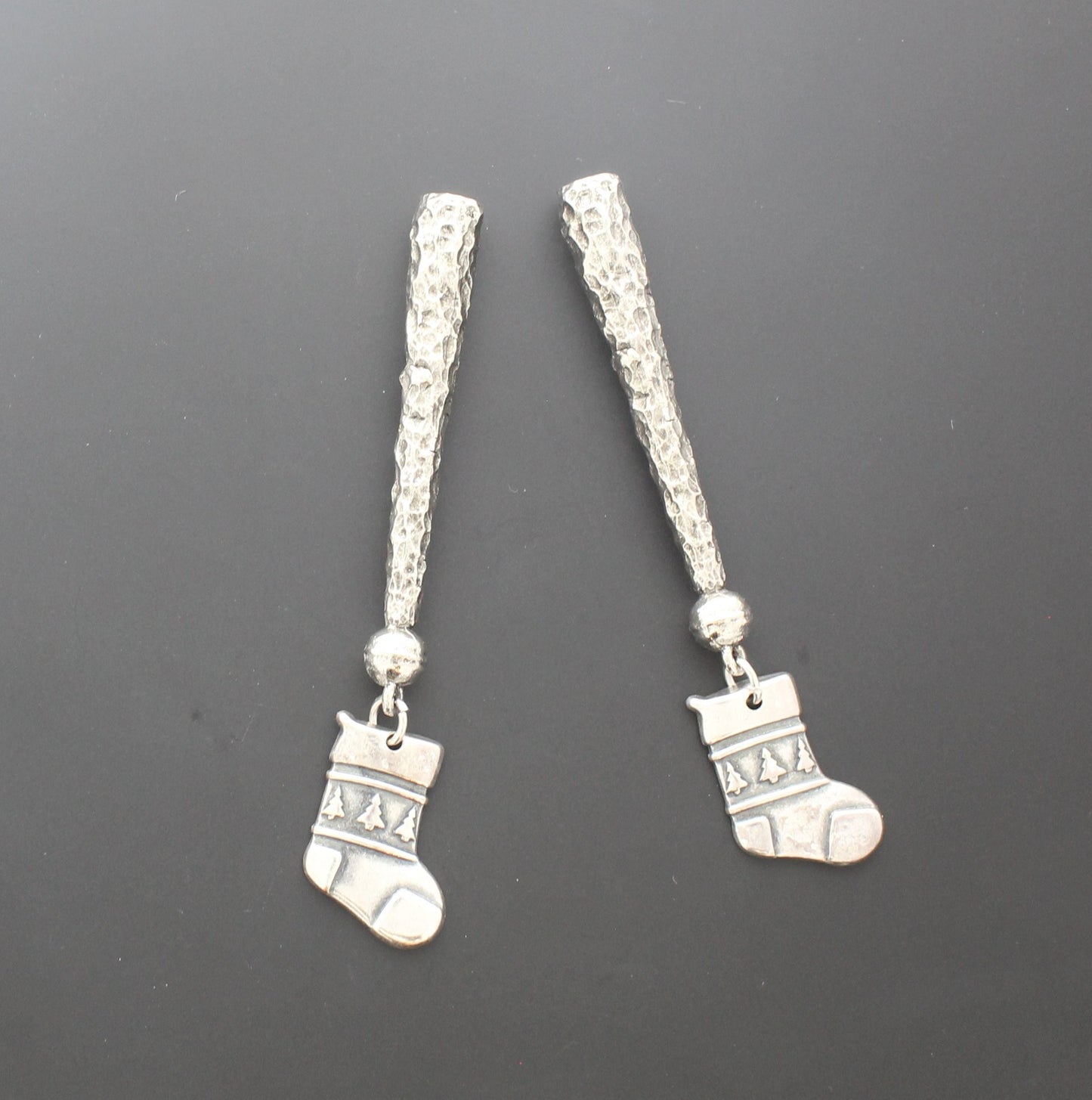 Stocking Stroll – Christmas Bolo Tips with Engraved Holiday Charms,  84.2mm, pair