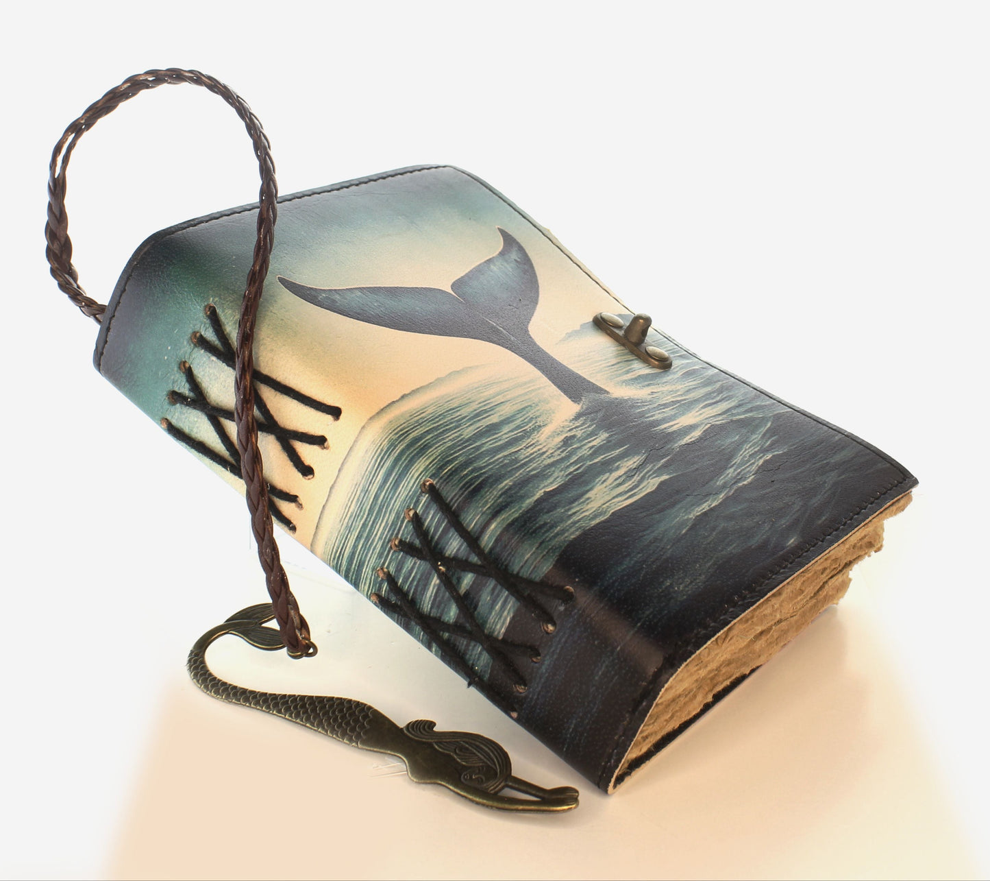 5x7" Whale Tail Journal with Mermaid Bookmark, each