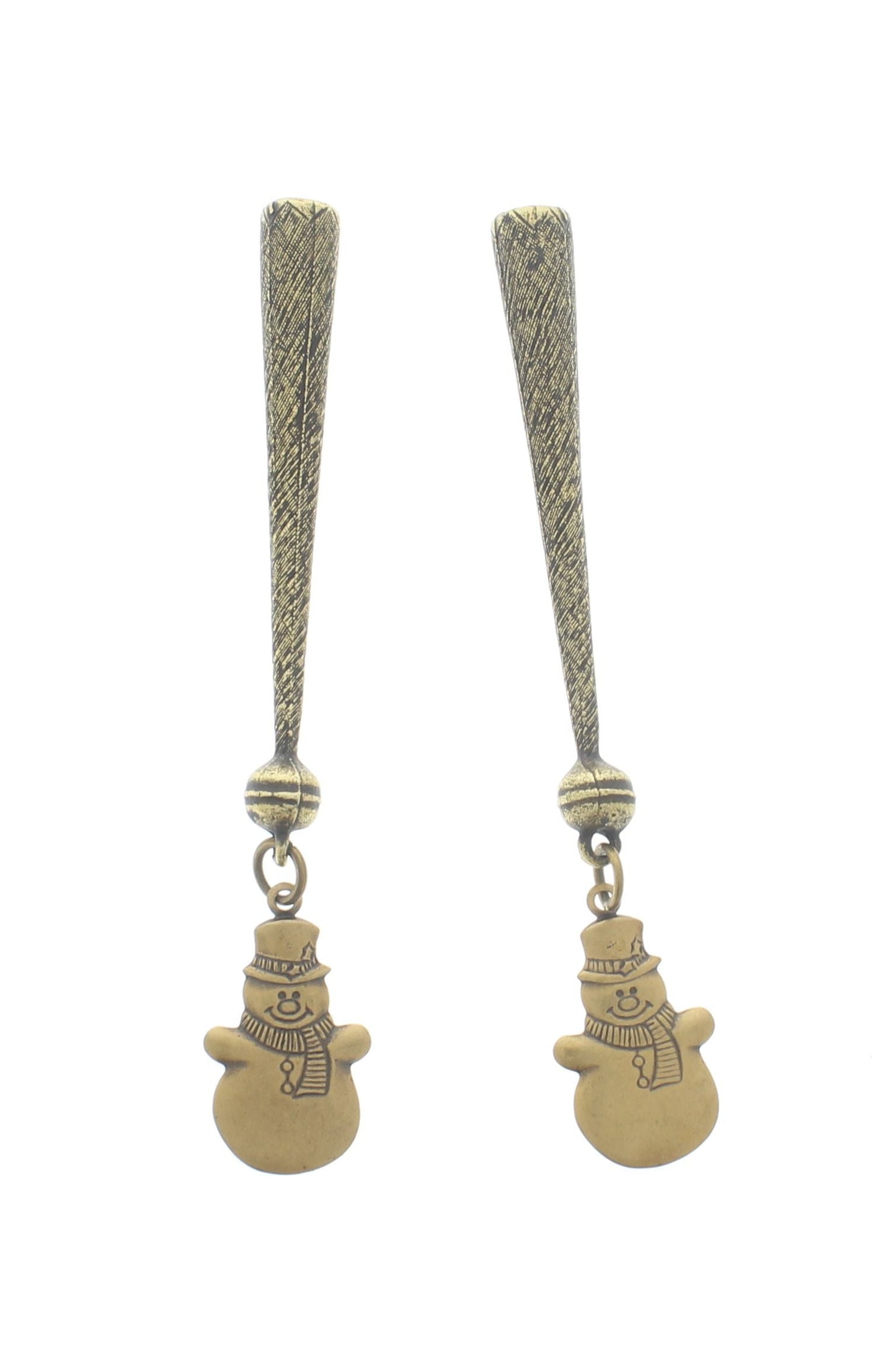 Frost Trail – Snowman Bolo Tips with Textured Rods and Winter Charms, Made in the USA, 87.2mm, pair