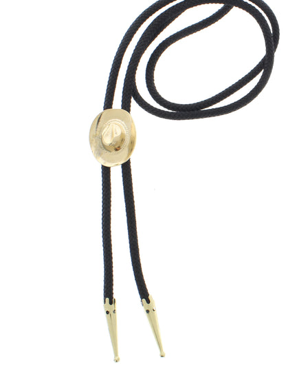 Cowboy Hat Bolo Tie, Silver or Brass, made in USA, each
