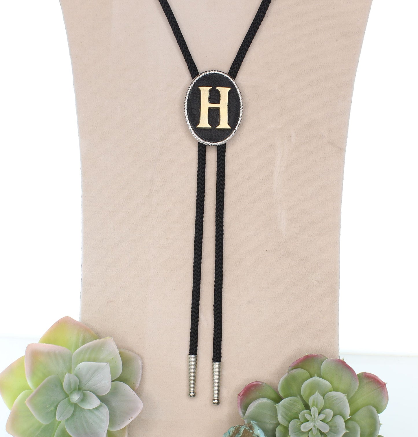 44mm x 34mm Personalized Alphabet Bolo Tie, made in USA, each