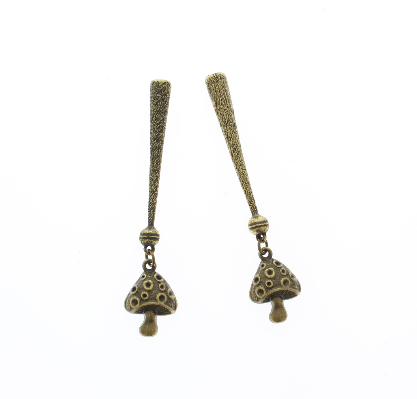 Forest Mischief – Mushroom Bolo Tie Tips in Antiqued Brass
