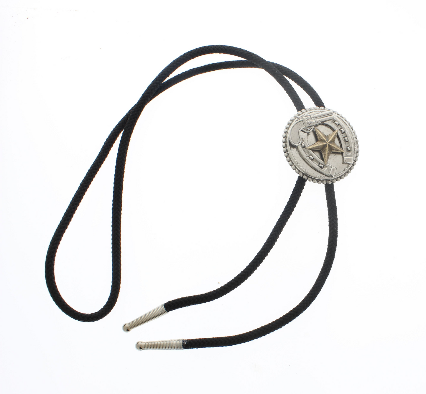 46mm Silver Horseshoe and Star Bolo Tie, made in USA, each