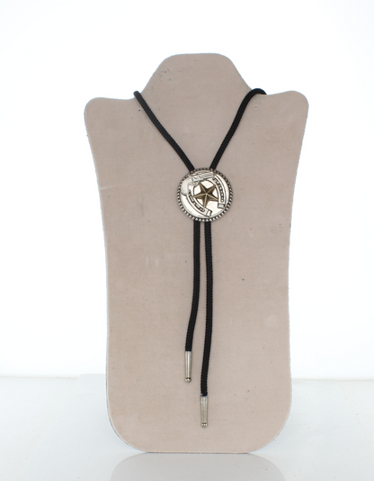 46mm Silver Horseshoe and Star Bolo Tie, made in USA, each