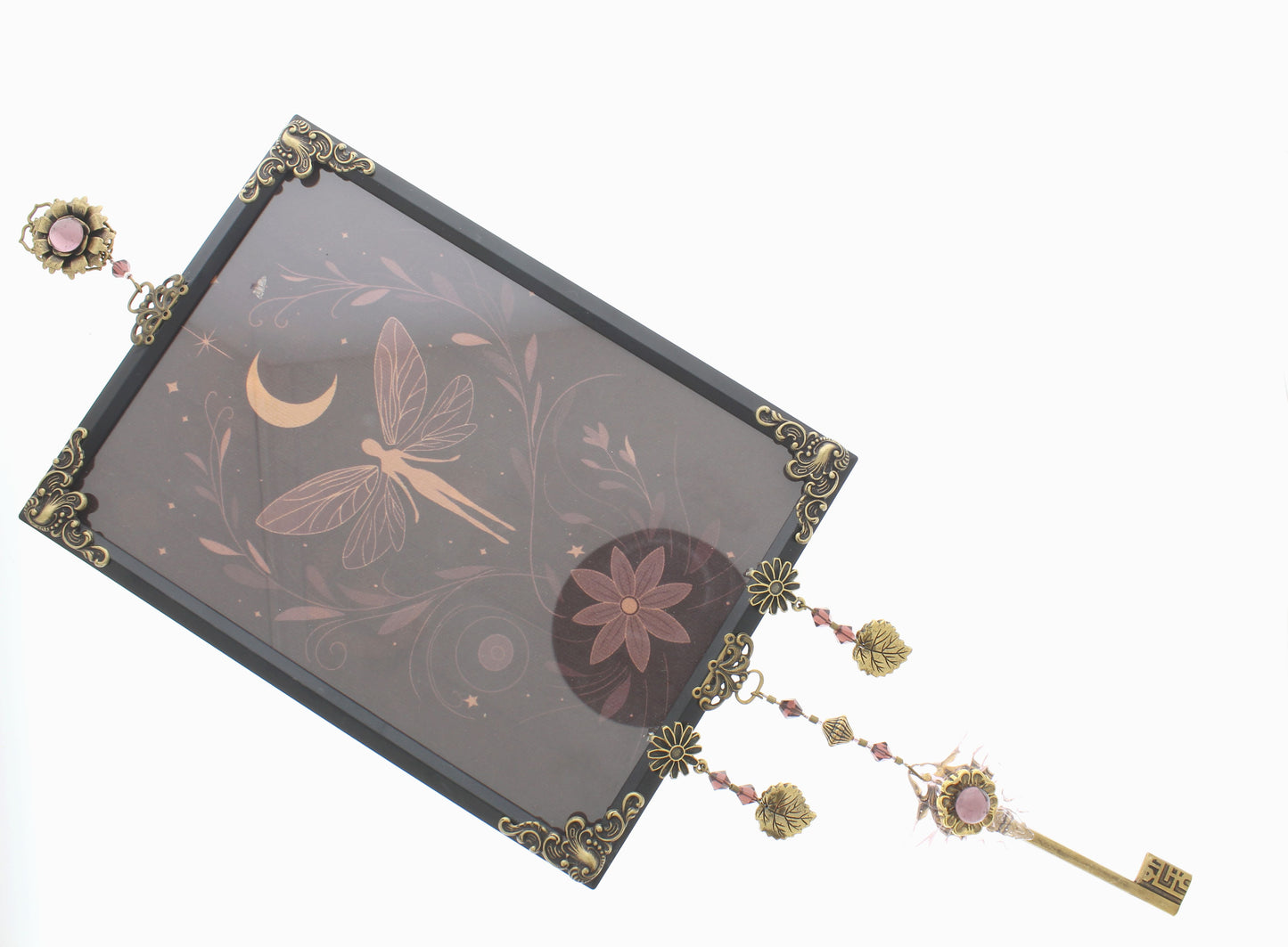 Moonlit Messenger, wall art deco, made in USA, 5" x 7" frame