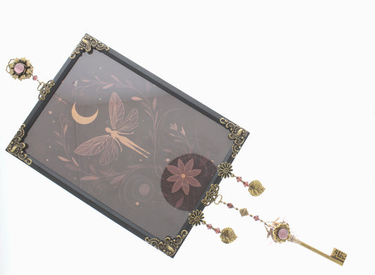 Moonlit Messenger, wall art deco, made in USA, 5" x 7" frame