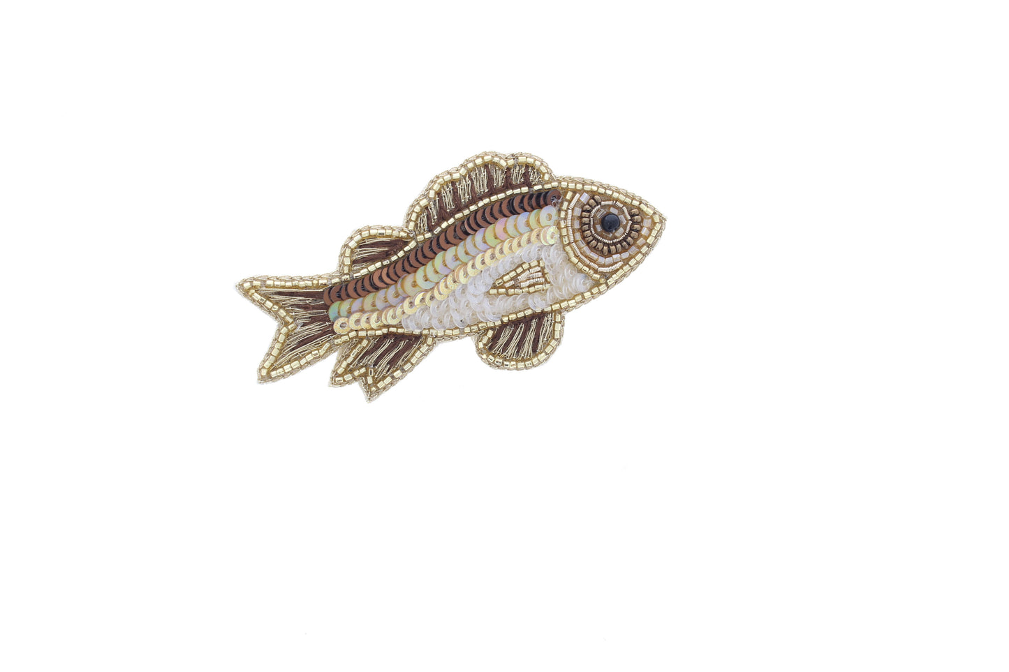 38mm x 74mm Shimmering Scales Brooch, Brown or Green, each