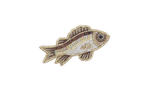 38mm x 74mm Shimmering Scales Brooch, Brown or Green, each