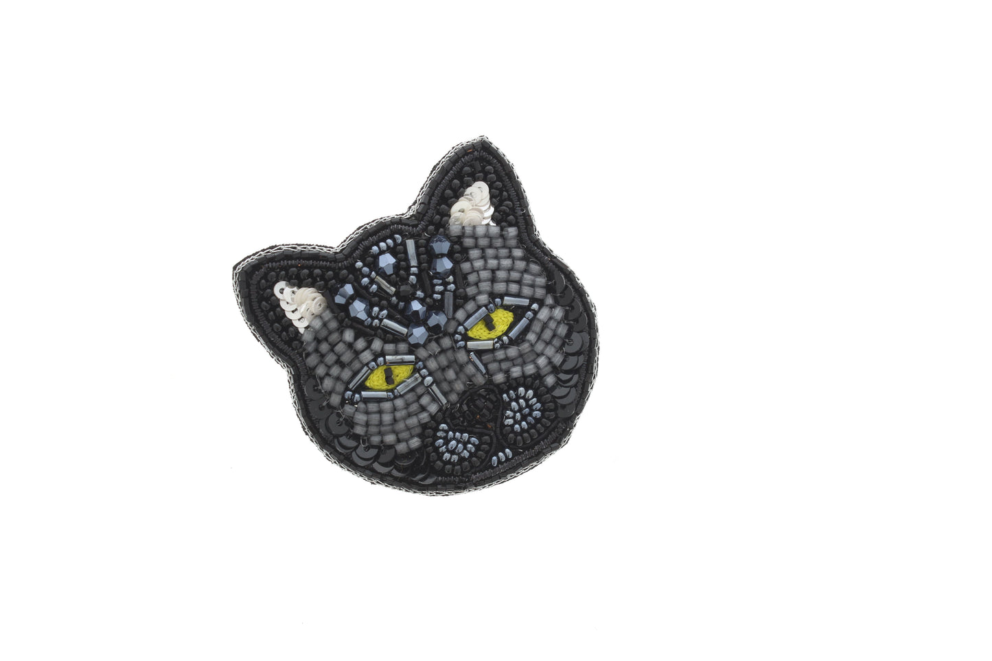 57mm x 53mm Midnight Gaze Cat Pin, each