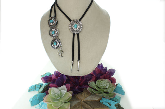 Turquoise Trails – Bolo Tie & Bracelet Set