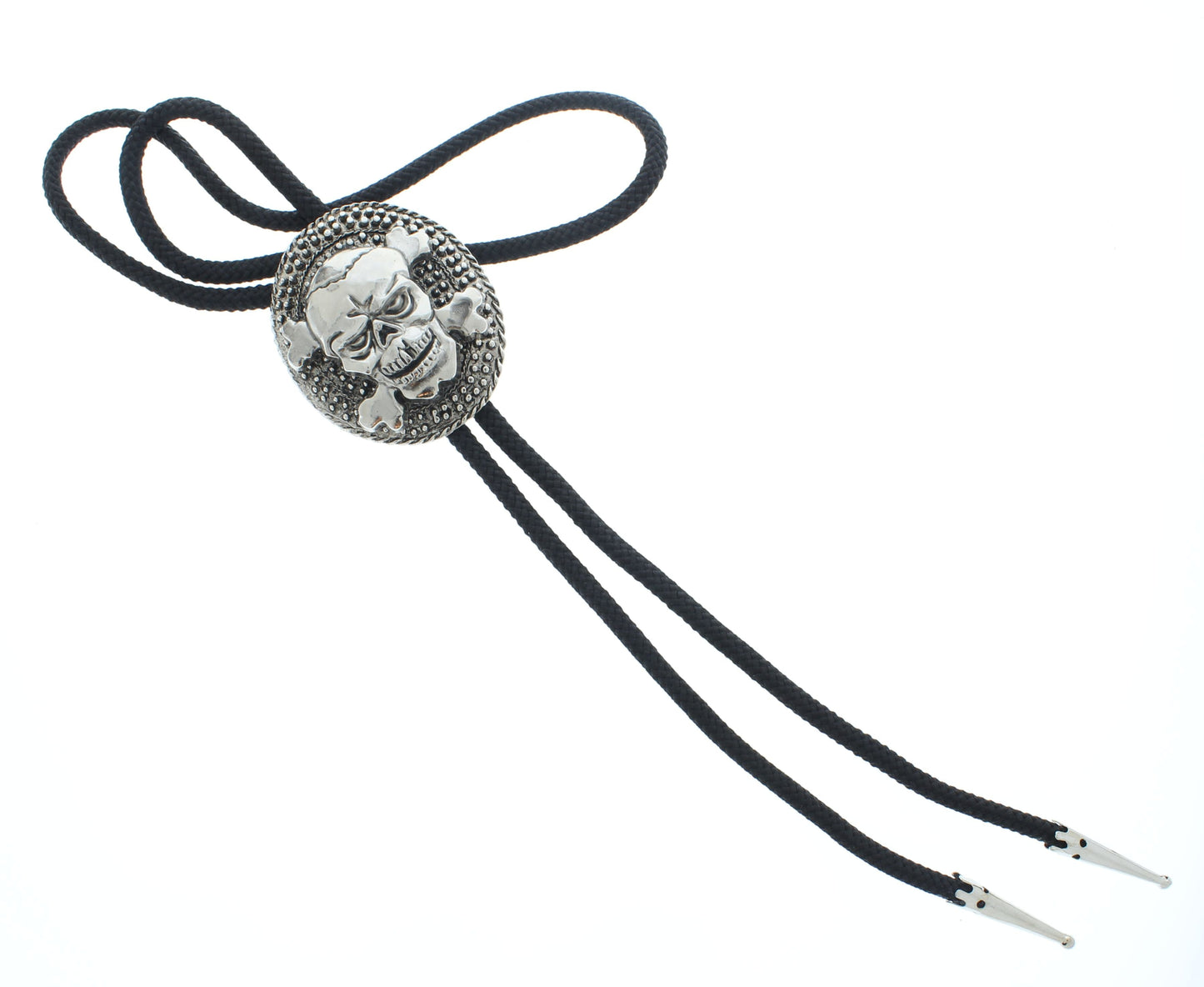 Grave Bloom – Ornate Silver Skull Bolo Tie