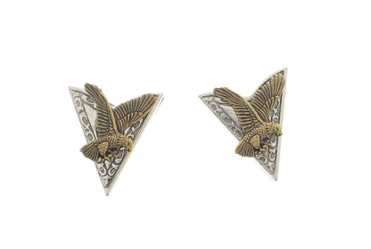 Eagle’s Edge – Handmade Collar Tips with Gold Wings and Silver Shield, made in USA