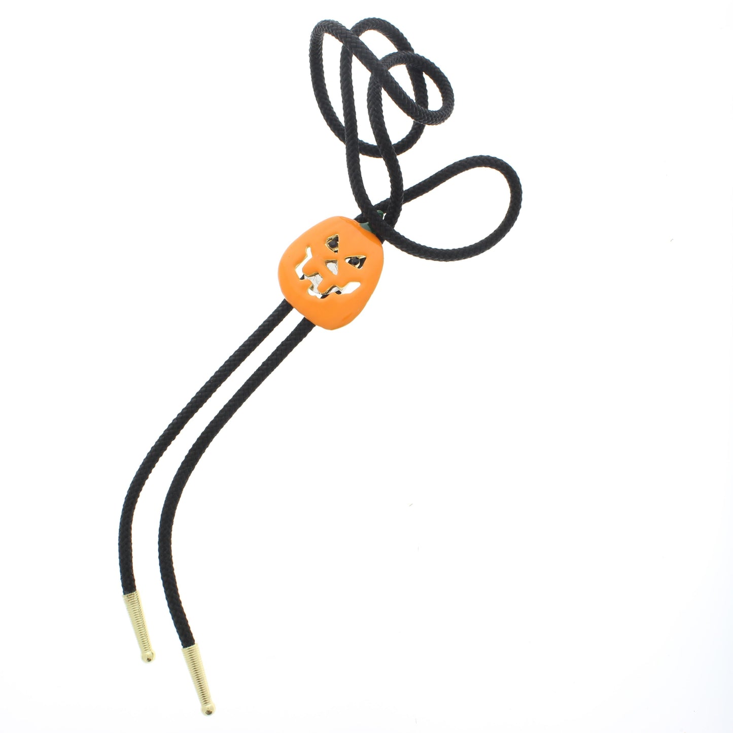 Jack-o'-lantern Halloween Bolo Tie, USA Made in Texas 38mm x 47.6mm, each