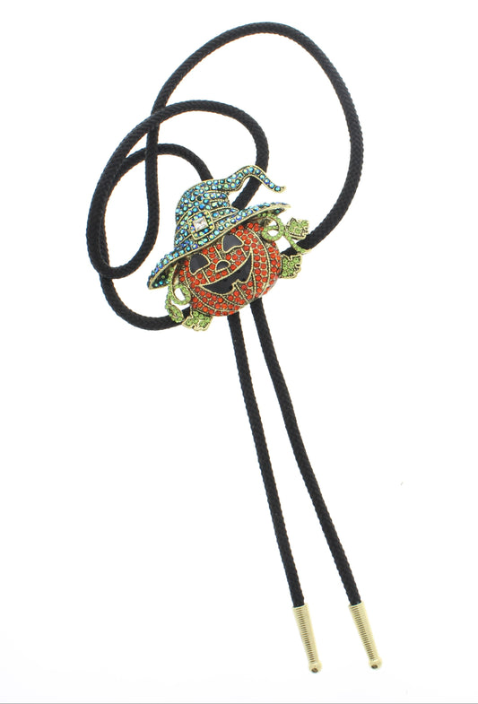 64mm x 49.3mm Witchy Grin – Jack-o'-Lantern Bolo Tie, made in the USA, each