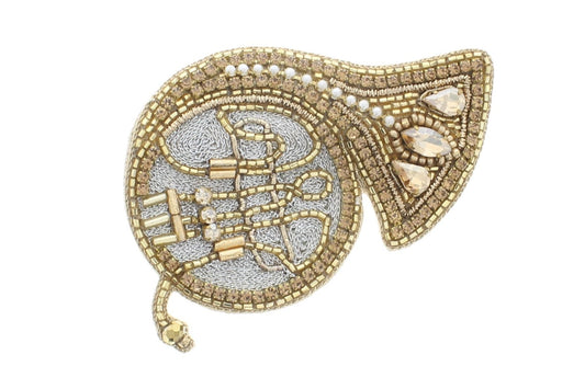 47mm x 75mm Sequin French Horn Hat Pin Brooch, each