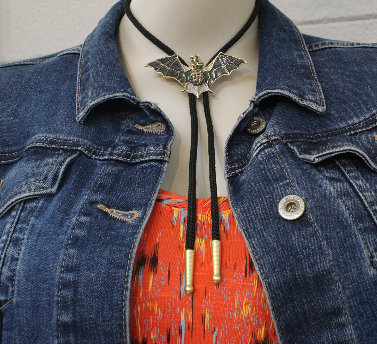 Halloween Bat Bolo Tie USA Made in Texas 82.4mm x 28.3mm, each