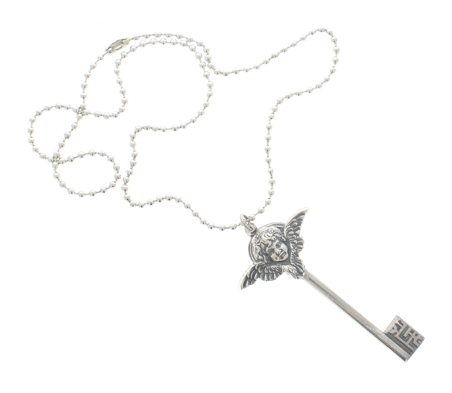 84mm x 42mm Celestial Cherub Key Necklace, made in USA, each