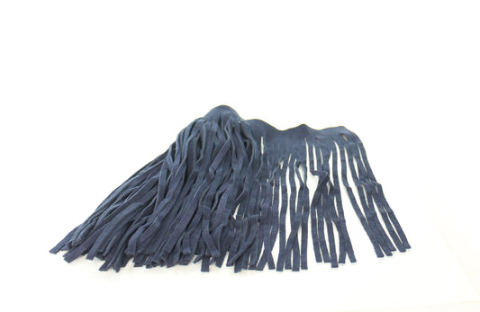 Leather Fringe Dark Blue, 10" length with 1/2" bias at top, Made in USA, Sold by the FOOT (12 inches)