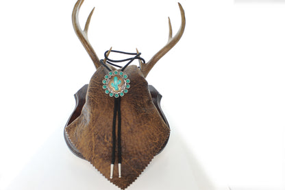 LIMITED EDITION, Cactus Spirit: Turquoise Bloom Bolo Tie, Made in USA, 55.4mm