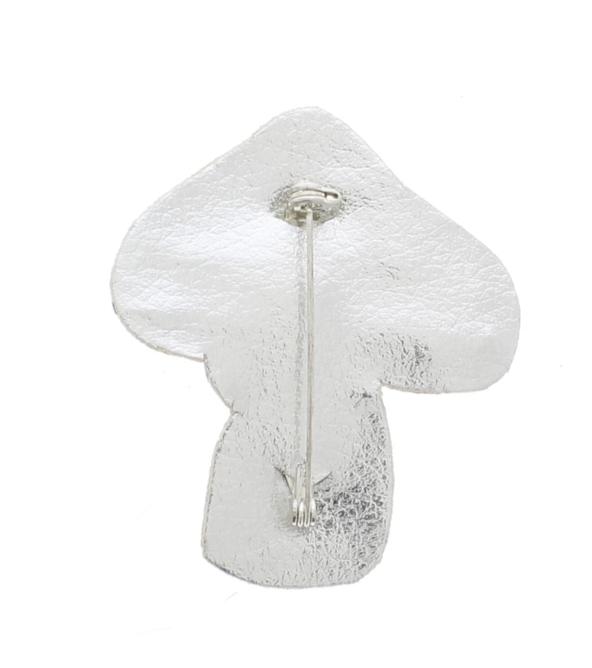 56mm x 48mm Blue Mushroom Embroidered Beaded Pin – Handmade Woodland Brooch, each