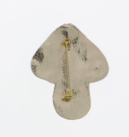 64mm x 53mm Blue Mushroom Embroidered Beaded Pin – Handmade Woodland Brooch, each