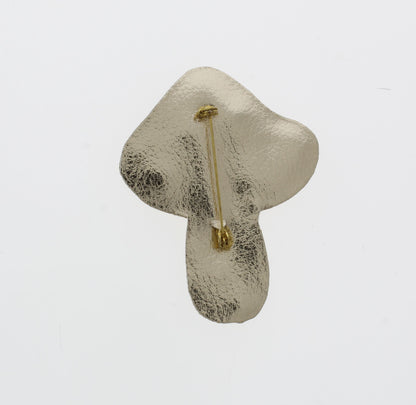 70mm x 54mm Red Mushroom Embroidered Beaded Pin – Handmade Woodland Brooch, each