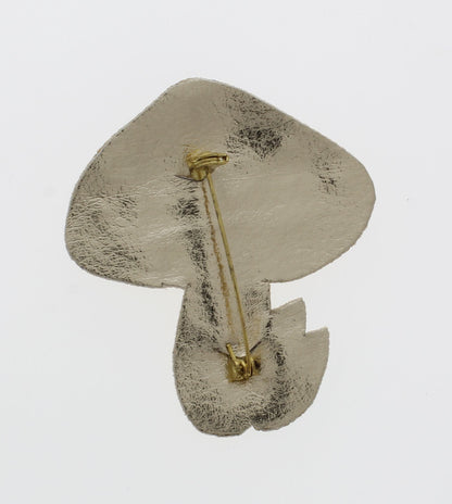 61mm x 54mm Red Mushroom Embroidered Beaded Pin – Handmade Woodland Brooch, each