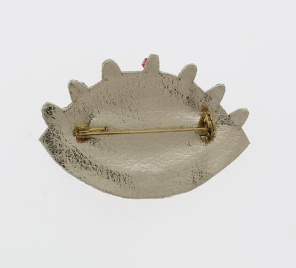 41mm x 60mm Evil Eye Embroidered Beaded Pin – Handmade Protective Brooch, each