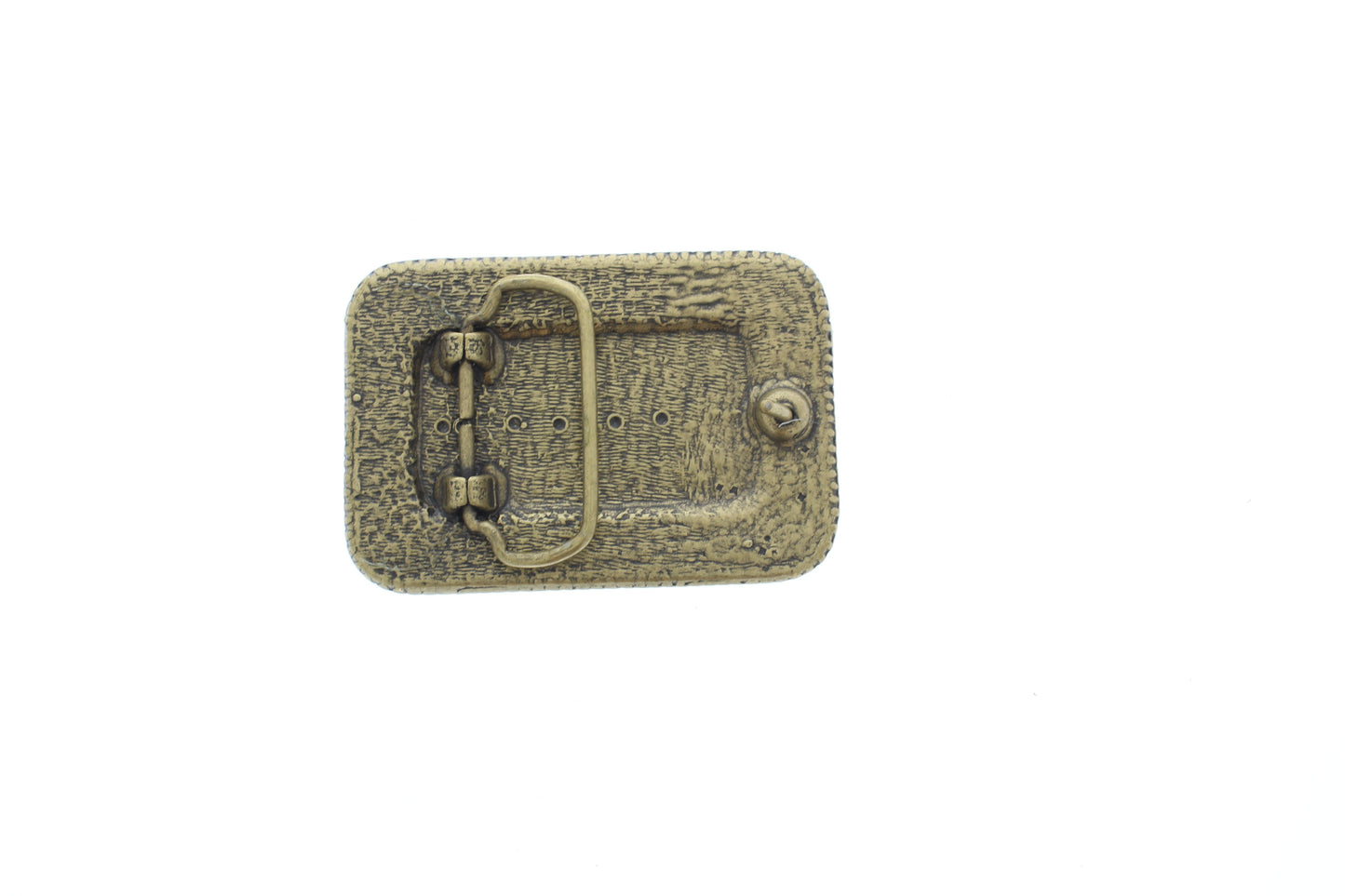 Trailwoven Legacy, antique gold buckle, Made in USA, 58.6mm x 85.0mm