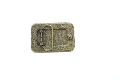 Trailwoven Legacy, antique gold buckle, Made in USA, 58.6mm x 85.0mm