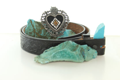 Midnight Devotion, silver buckle, Made in USA, 84.6mm x 72.1mm