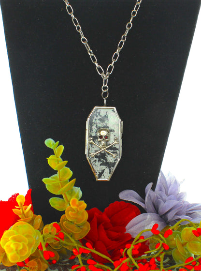 85mm x 36mm Coffin Skull Necklace, made in USA, each