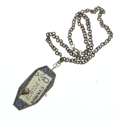 Wicked Remedy – “Cyanide Poison” Coffin Pendant Necklace with Bronze Chain