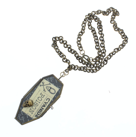 Wicked Remedy – “Cyanide Poison” Coffin Pendant Necklace with Bronze Chain