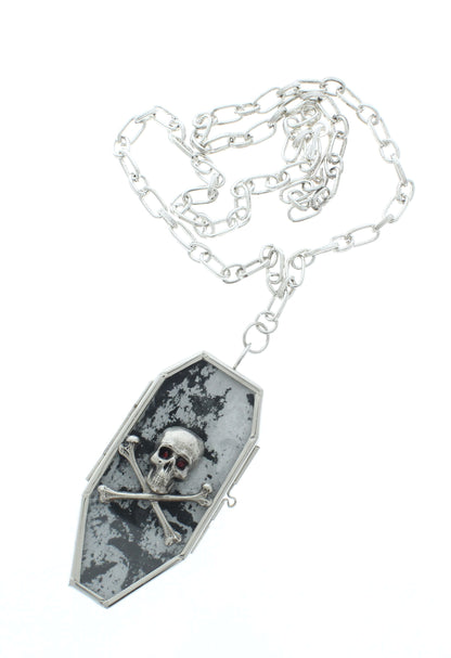 85mm x 36mm Coffin Skull Necklace, made in USA, each