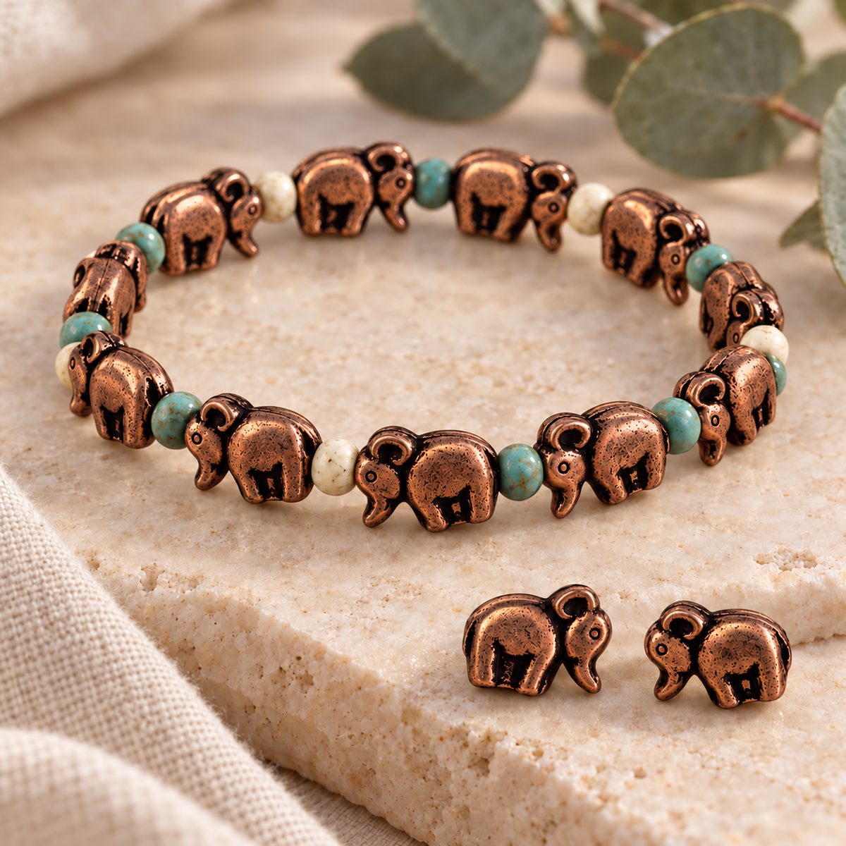 Elephant Beads  Elephant Charms | Tribal Boho Jewelry-Making Supplies | Bracelet and Necklace Beadsf