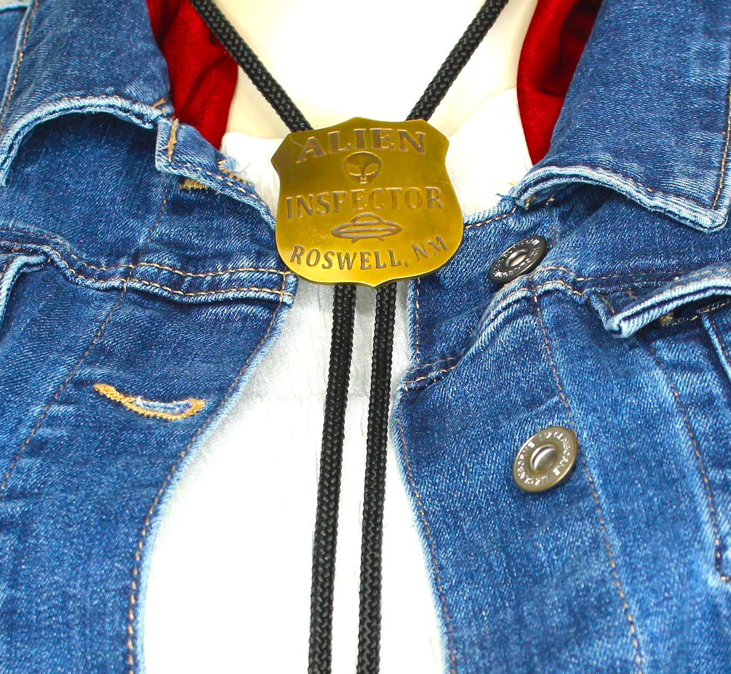 52mm x 45mm Alien Inspector Roswell Bolo Tie, made in USA, each