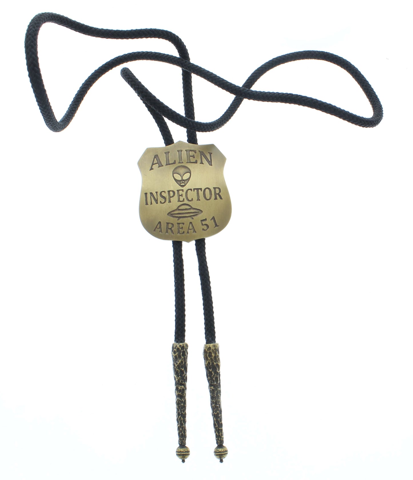 52mm x 45mm Alien Inspector Area 51 Bolo Tie, made in USA, each