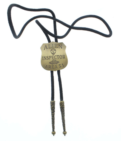 52mm x 45mm Alien Inspector Area 51 Bolo Tie, made in USA, each