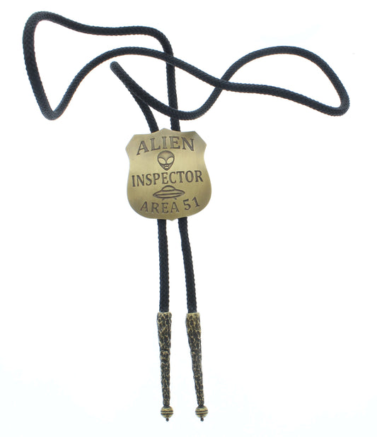 52mm x 45mm Alien Inspector Area 51 Bolo Tie, made in USA, each