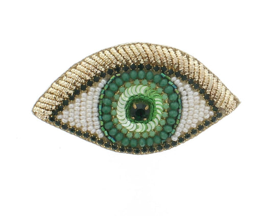 37mm x 69mm Sequin Evil Eye Hat Pin Brooch, each