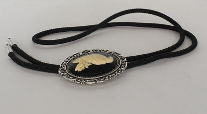 58mm x 48mm Eagle Cameo Bolo Tie, 36" cord, made in USA, each