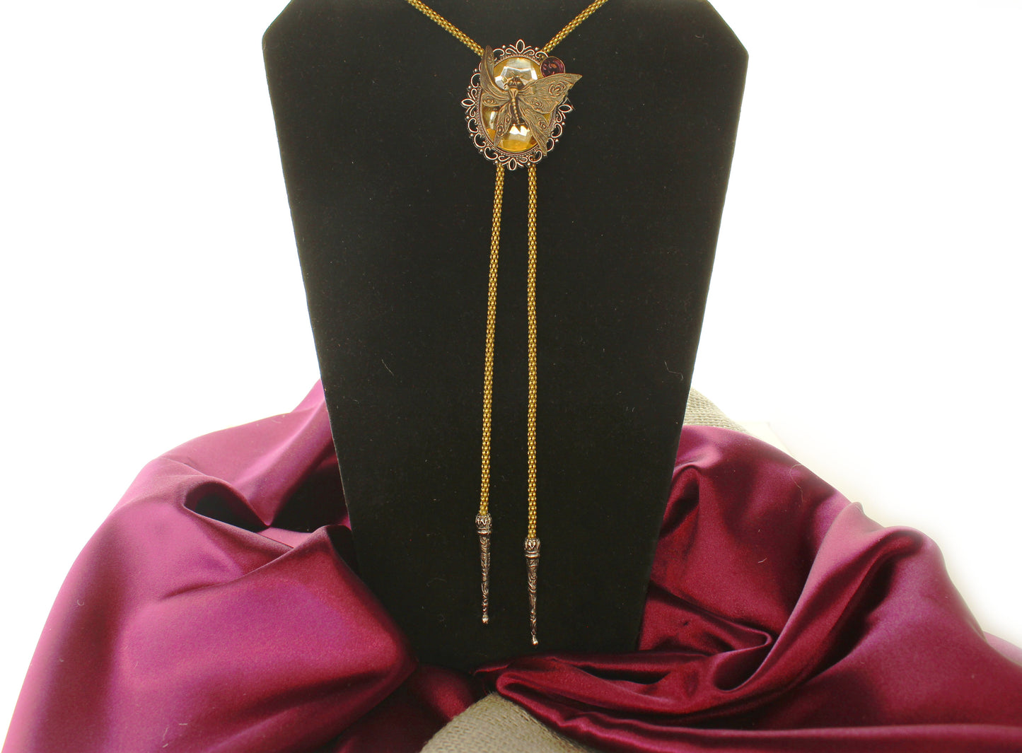 Golden Flutter Bolo Tie, Made in USA, each 50.5mm x 55.3mm