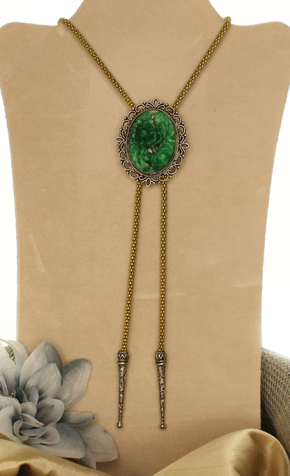 Verdant Grace Bolo Tie, made in USA, each 46.3mm x 55.2mm