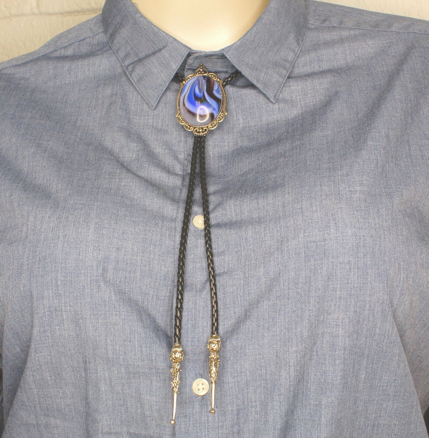 Bluestorm Bolo Tie, Made in USA, each 36.3mm x 58.9mm