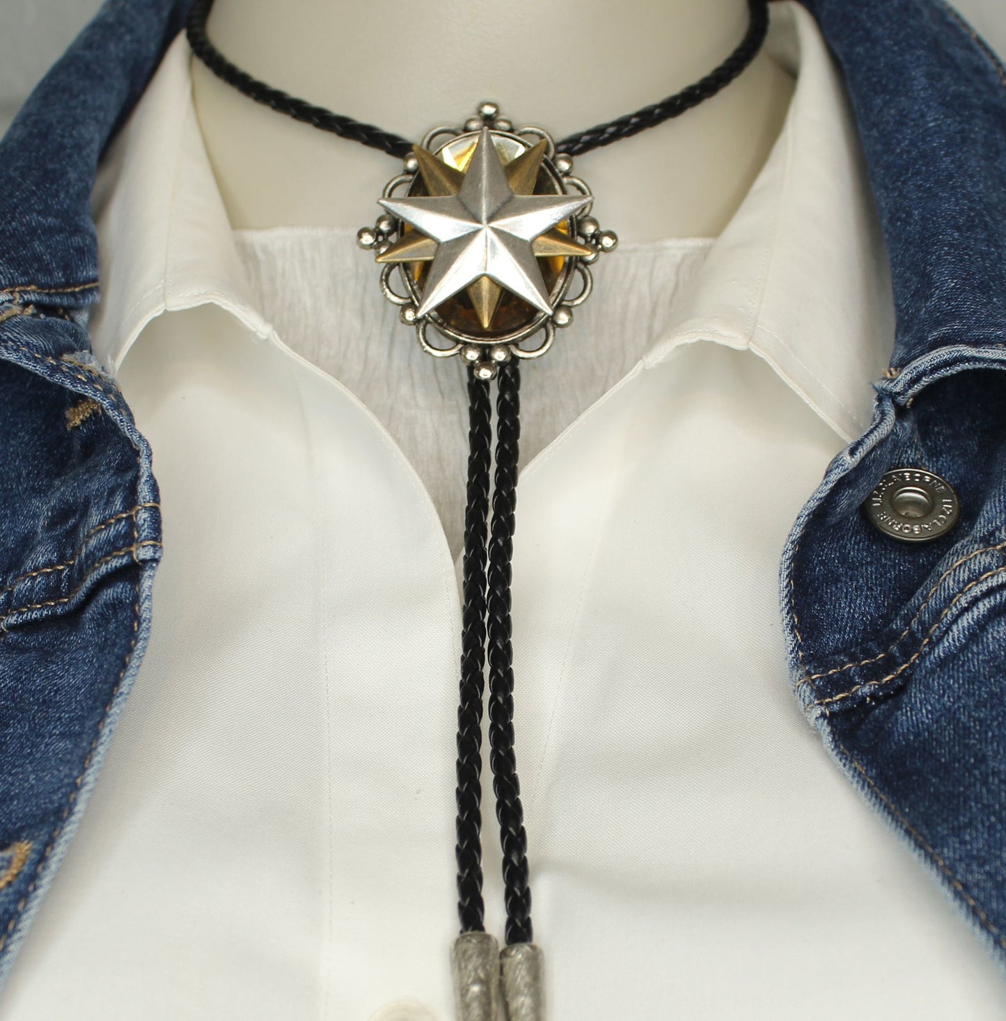 56mm x 47mm Amber Starburst Bolo, made in USA, each